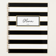 Olivia Stripes Planner in zwart-wit