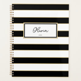 Olivia Stripes Planner in zwart-wit