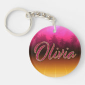 Olivia Vorname Name golden pink Schlüsselanhänger Sleutelhanger (Voorkant)