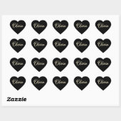 Olivia white gold Handwriting Autocollant coeur (Feuille)