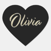 Olivia white gold Handwriting Autocollant coeur (Devant)