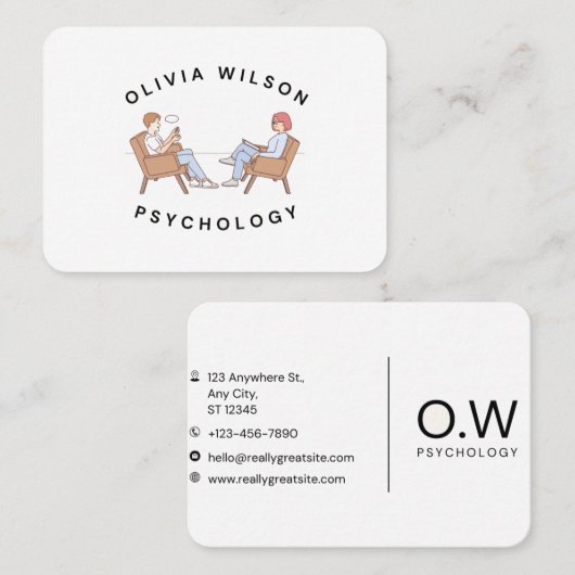 Olivia Wilson Psychologie Carte de Rendez-vous (Devant / Derrière)
