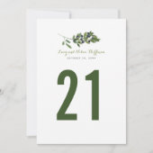 Olivier à l'aquarelle | Numéro de table de mariage (Devant)