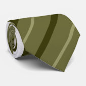 Olivier et blanc - Cravate rayures (Roulé)