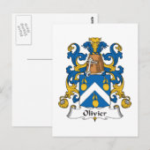Olivier Family Crest Briefkaart (Voorkant / Achterkant)