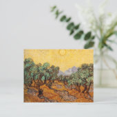 Oliviers au ciel jaune et carte postale Sun (Debout devant)