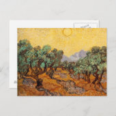 Oliviers au ciel jaune et carte postale Sun (Devant / Derrière)