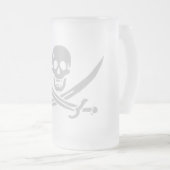 Ølkrus, grå matglas bierpul (Voorkant rechts)