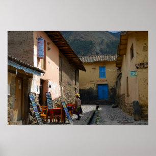 Ollantaytambo, Peru, Museumstraat Poster