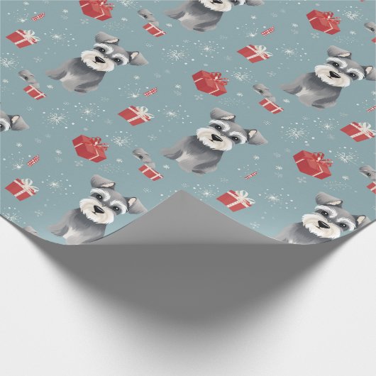 Ollie de Mini Schnauzer Xmas Wrapping Papier (Hoek)