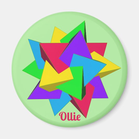 OLLIE ~ POLYHEDRA ~ MULTICOLORED ~ MAGNEET (Voorkant)