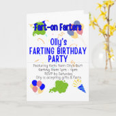 Olly's Farting Birthday Party Kaart (Gele Bloem)
