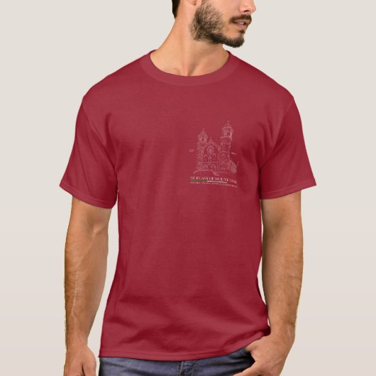 OLMC Line Logo (ver. 2) Mannen T-Shirt Maroon (Voorkant)