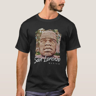 Olmec Colossal Head Schilting Giant Statues Mexico T-shirt