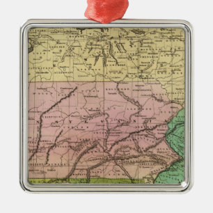 Olney Map Midden-Staten Metalen Ornament