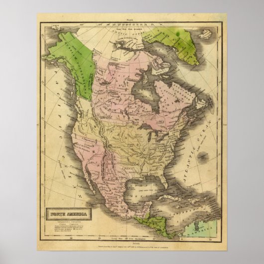 Olney Map Noord-Amerika Poster (Voorkant)