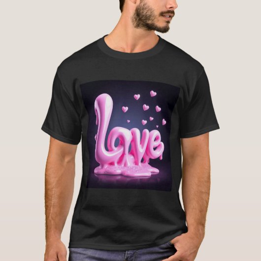 olografisch 3D iriserend hart T-shirt (Voorkant)