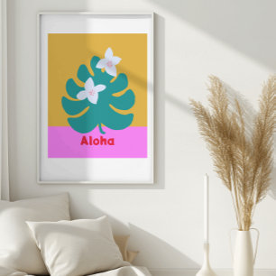 Oloha personnalisé couleurs vives affiche murale m