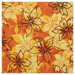 Olowalu Hibiscus Hawaiian Camo Aloha Shirt Print Stof