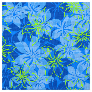 Olowalu Hibiscus Hawaiian Camo Aloha Shirt Print Stof