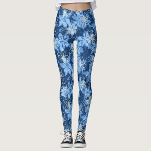Olowalu Hibiscus Hawaiian Camo Floral Leggings
