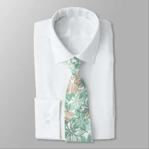 Olowalu Hibiscus Hawaiian Camo - Mint Stropdas
