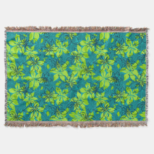 Olowalu Hibiscus Hawaiian Camo Throw Blankets Deken