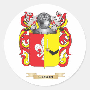 Olson Coat of Arms (gezinscrest) Ronde Sticker
