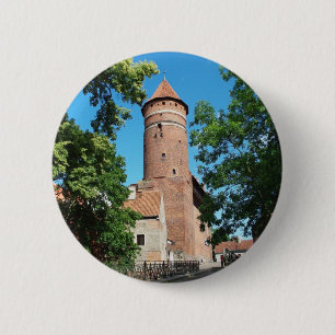 Olsztyn middeleeuws gotisch kasteel II - knop Ronde Button 5,7 Cm