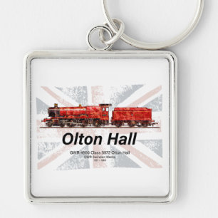 Olton Hall stoomtrein Engels Locomotief Sleutelhanger