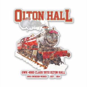 Olton Hall  stoomtrein Engels Locomotief Sticker
