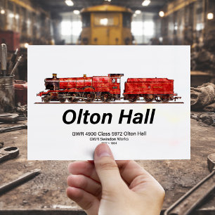 Olton Hall Stoomtrein Engelse Locomotief  Briefkaart