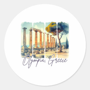 Olympia Griekenland Reizen Ontmoet Me In Griekenla Ronde Sticker
