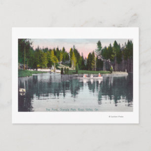 Olympia Park Uitzicht van de Pond, Rowboot Scene Briefkaart