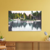 Olympia Park Uitzicht van de Pond, Rowboot Scene Canvas Afdruk (Insitu (Woonkamer))