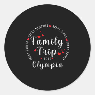 Olympia Stad Vakantie Familie Matching Mannen Vrou Ronde Sticker