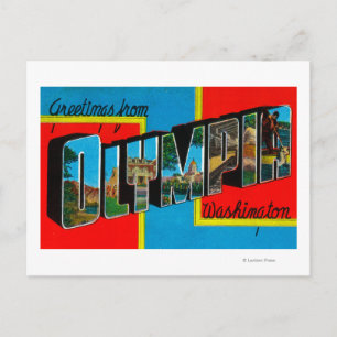 Olympia, Washington - Grote Letter Scenes 2 Briefkaart