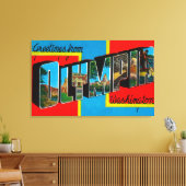 Olympia, Washington - Grote Letter Scenes 2 Canvas Afdruk (Insitu (Woonkamer))
