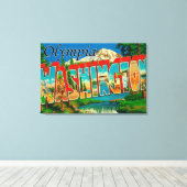 Olympia, Washington - Grote Letter-scènes Canvas Afdruk (Insitu (Houten vloer))