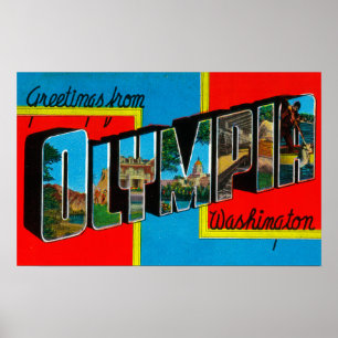 Olympia, Washington - Grote Letter-scènes Poster