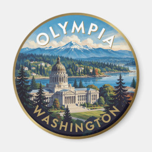 Olympia Washington Puget Sound Reis Kunst Magneet