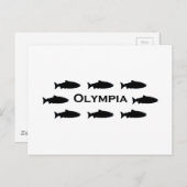 Olympia Washington Salmon Logo Briefkaart (Voorkant / Achterkant)