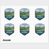 Olympic National Park Shield Vierkante Sticker (Vel)