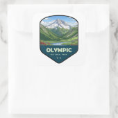 Olympic National Park Shield Vierkante Sticker (Tas)