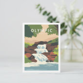 Olympic National Park Travel Place Illustratie Briefkaart (Staand voorkant)