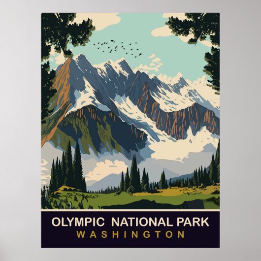 Olympic National Park, WA, Reizen Poster (Voorkant)