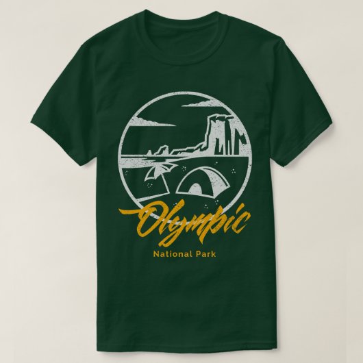 Olympic National Park Washington State Camping Hik T-shirt (Design voorkant)