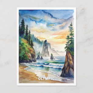 Olympic National Park Waterverf Schilderij Briefkaart