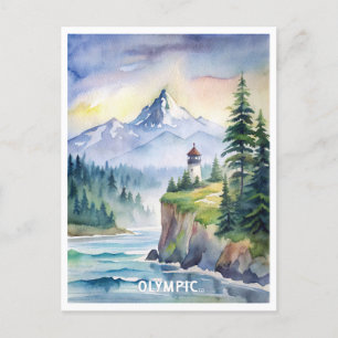 Olympic National Park Waterverf Schilderij Briefkaart