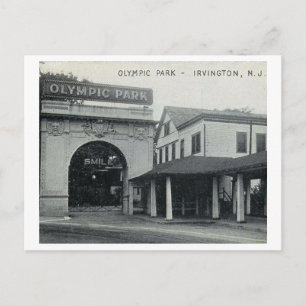 Olympic Park, Irvington, Vintage van New Jersey Briefkaart